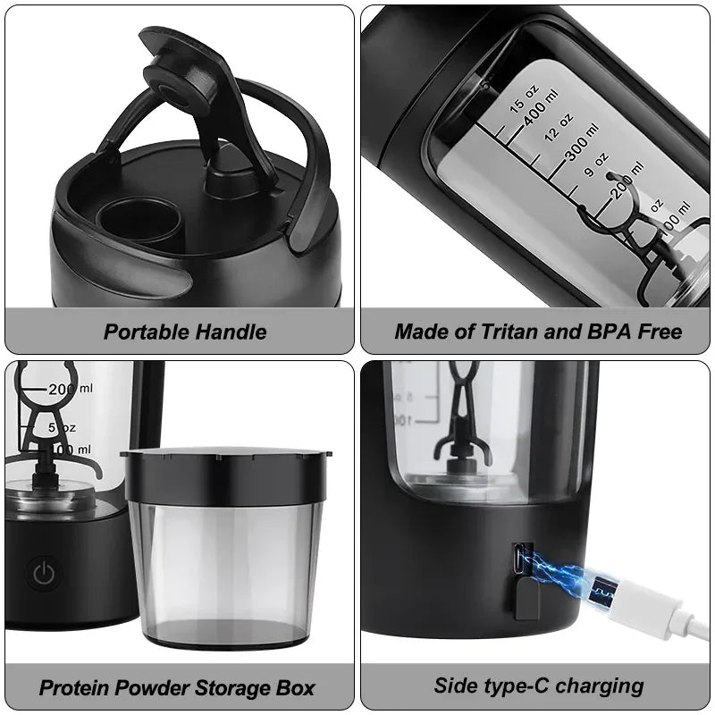 Electric Portable Whey Protein Shaker bottle